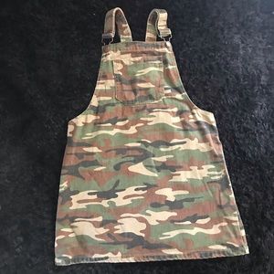 Camo Denim Overall Dress 🍂